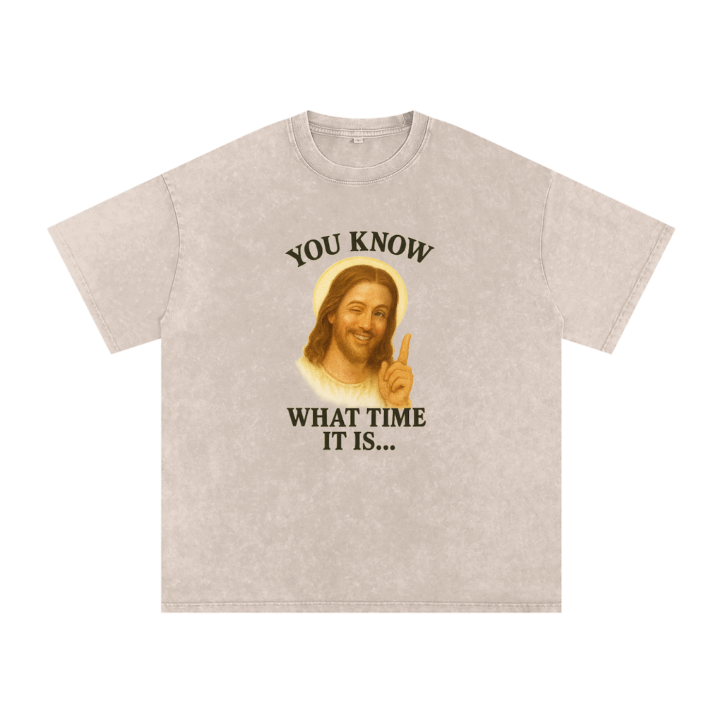 Snow Washed Oversized Cotton T-Shirt